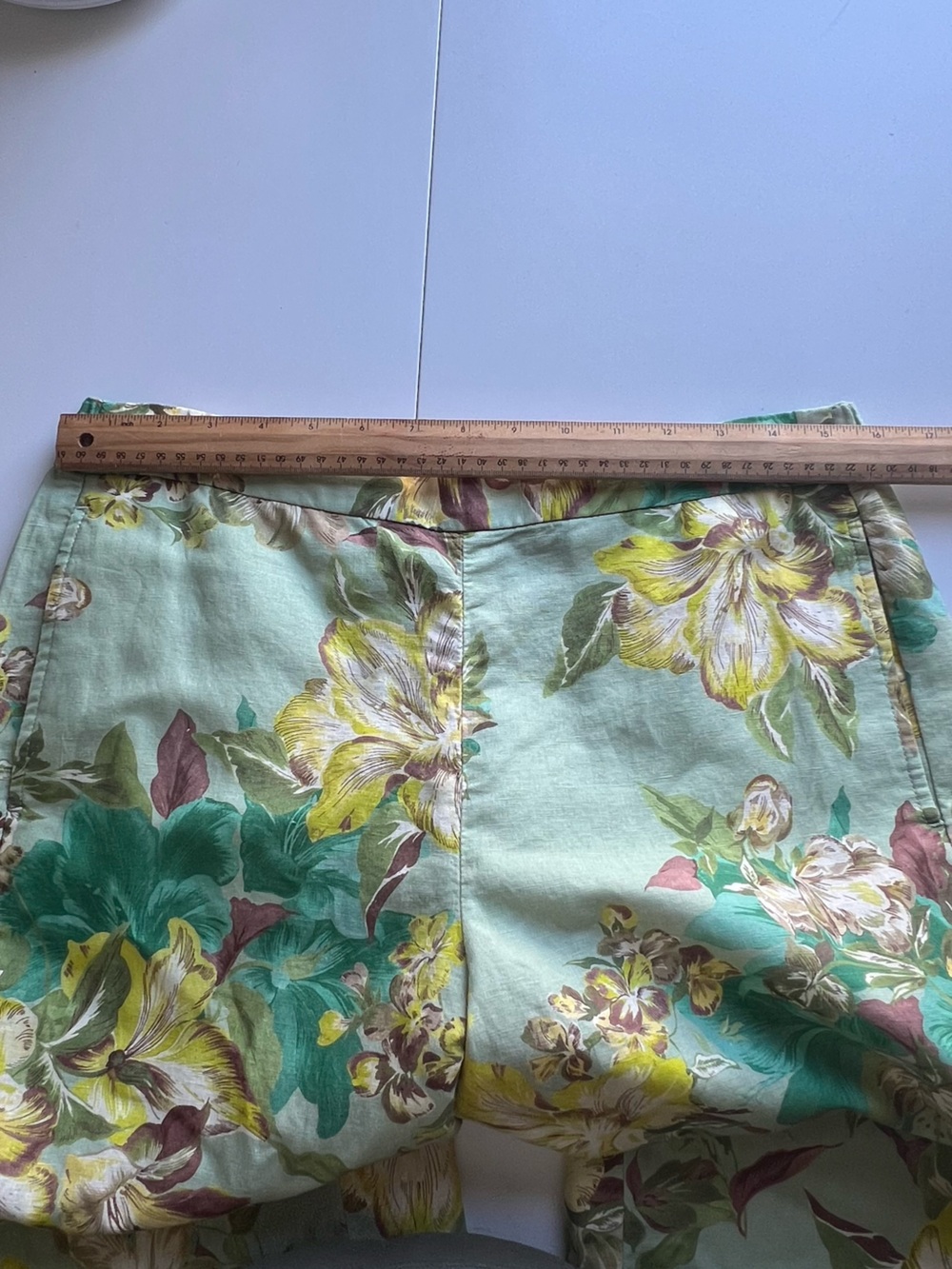 TALBOTS WIDE LEG WASHED LINEN PANTS - DYNAMIC FLORAL Green M NWT - Picture 9 of 11